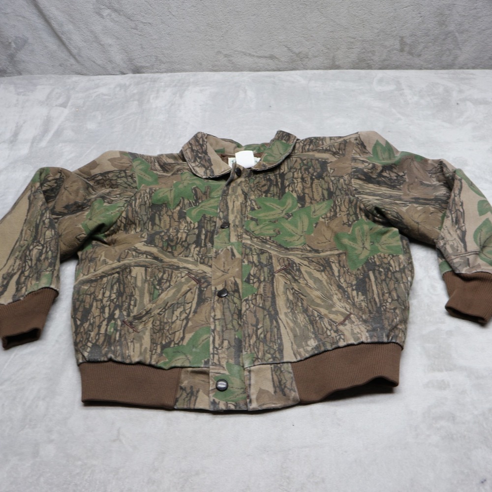 Gander Mountain Jacket Boys Large 14-16 Rebark Camo Hunting Bomber USA Made VTG